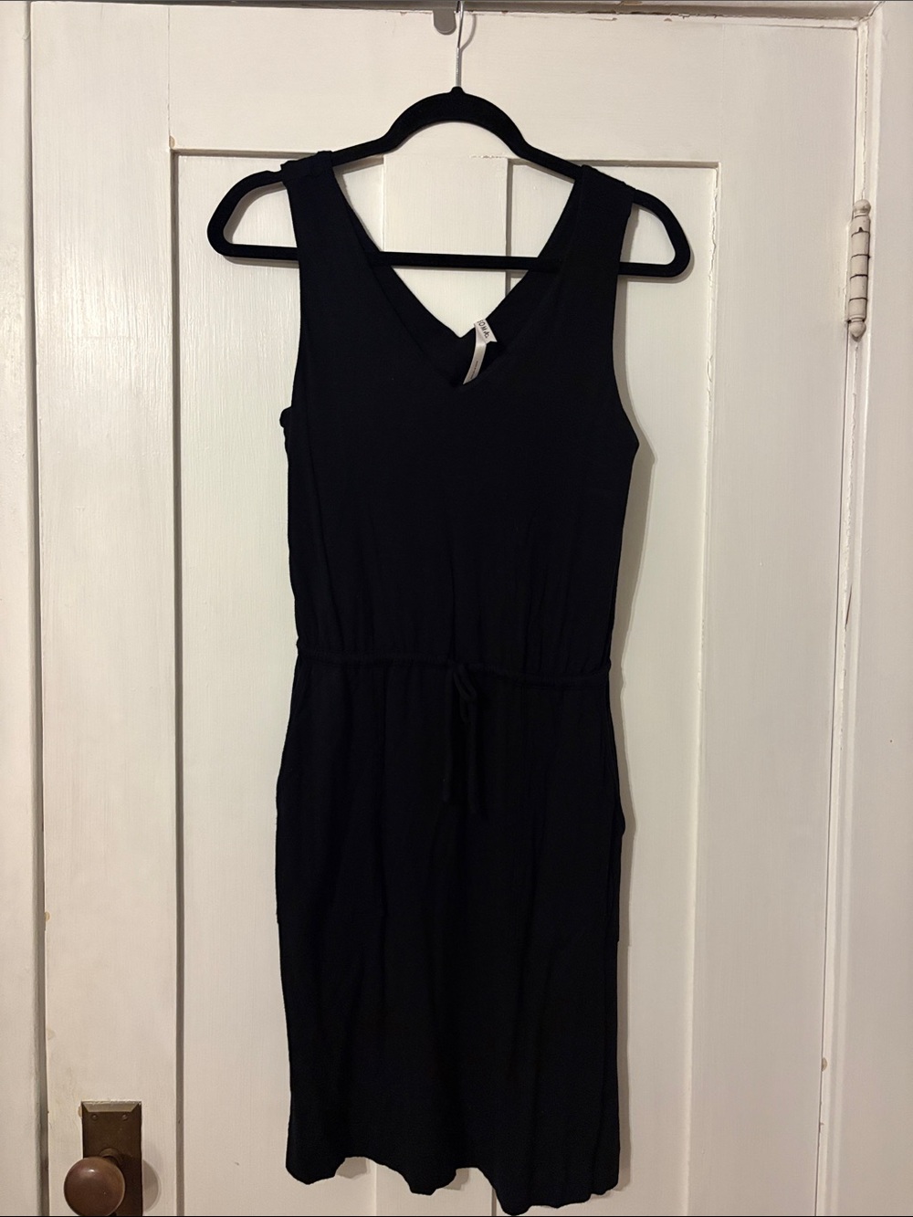 Soma Classic Black Sleeveless Drawstring Dress